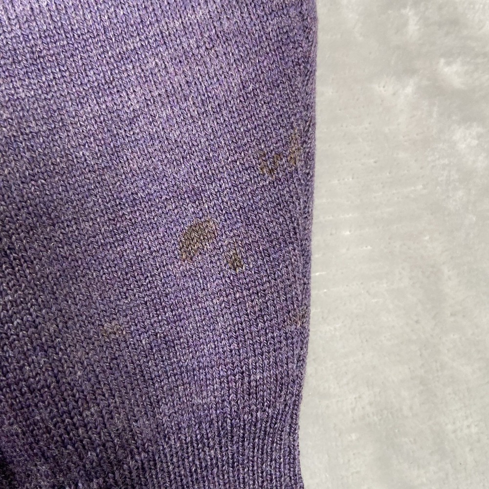 Peter Millar Sweater men's Large Purple V-Neck 100% Merino Wool Pullover Knit - Picture 7 of 12